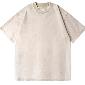 Custom Logo High Quality 260GSM Heavy Weight <b>Box</b> Fit 100% Cotton <b>Drop</b> Shoulder Oversized Cropped Boxy Plus Size T Shirts for Men - Product Image 3