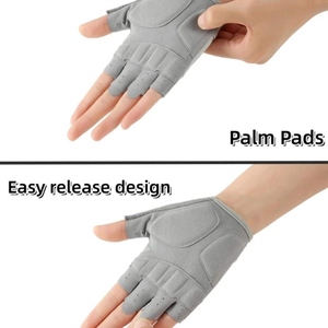 Guantes de Levantamiento de Pesas de Material PU al por Mayor de Fábrica, Agarre Fuerte, Soporte para Muñeca, Entrenamiento de Gimnasio para Hombres y Mujeres, Culturismo - Product Image 3