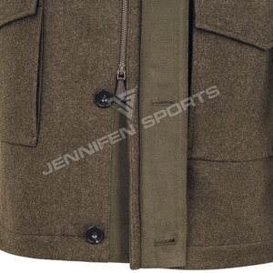 Men's Retro Business Style Bomber Jacket Wool <b>Long</b> Coat Warm All-Season High Quality Commuting Hunting Autumn Winter All-<b>match</b> - Product Image 3
