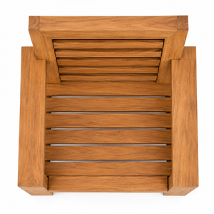 Luxury Solid Teak <b>Dining</b> Chair Layered Horizontal Backrest | Premium Waterproof Eco-Friendly Outdoor <b>Dining</b> <b>Armchair</b> for Park - Product Image 4