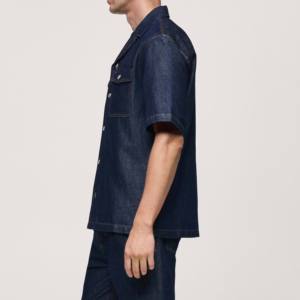 Camisa de Mezclilla para Hombre de Primera Calidad con Logotipo Personalizado, Estilo Urbano, Secado Rápido, Transpirable, Informal, de Moda, Superventas - Product Image 4