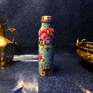 Black Color Graphic Printed Copper Water <b>Bottle</b> Designer Leakproof Handmade Ayurvedic Drinking <b>Bottle</b> for Travel Gym Office and - Product Image 5