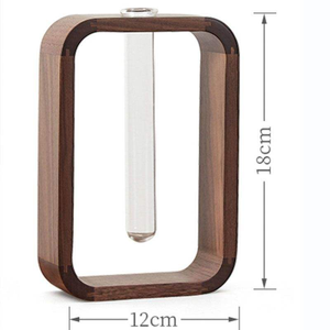 Vase moderne en verre avec cadre en bois carré léger, pour plantes d'intérieur, MULTI CRAFT, Fête des Mères - Product Image 5