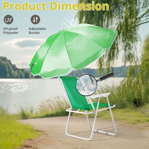 Sedia da Spiaggia Pieghevole Leggera e Portatile con Ombrello per Adulti, Capacità 120 kg, in Tessuto Oxford per Viaggi, Picnic e Concerti - Product Image 5