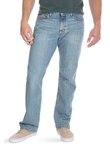 Jean en denim délavé coupe droite taille mi-haute pour homme, coupe classique en coton, idéal pour l'automne – Disponible à la vente en ligne - Product Image 6