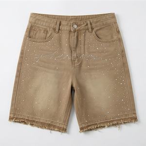 กางเกงยีนส์ขาสั้นคุณภาพพรีเมียมสำหรับผู้ชาย กางเกงยีนส์ขาสั้นสั่งทำพิเศษด้วยวัสดุระบายอากาศคุณภาพสูง สวมใส่สบายทรงปกติ - Product Image 1