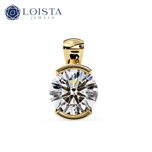 925 Sterling Silver Round Brilient Cut Lab Grown Diamond Solitaire Pendant <b>Necklace</b> With IGI certified for Women's Jewelry - Product Image 3