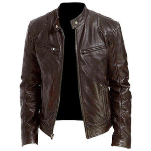 Chaquetas de Cuero con Logotipo Personalizado de Alta Calidad para Hombre, Color Sólido, Nuevo Estilo, Ropa Exterior de Moda, Marca Personalizada de Alta Calidad - Product Image 3