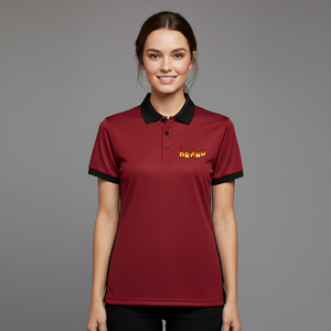 บริการ OEM เสื้อเชิ้ตแขนสั้นคุณภาพสูงสำหรับผู้หญิง ระบายอากาศได้ดี แห้งเร็ว ชุดกีฬากอล์ฟ ผ้าฝ้าย 100% สำหรับฤดูร้อน - Product Image 4