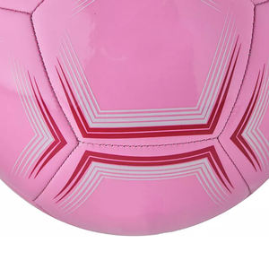 Balón de Fútbol Rosa OEM con Patrones Rojos y Blancos, Talla 5, Cosido a Máquina, Nuevo, para Entrenamiento y Ejercicio - Product Image 6