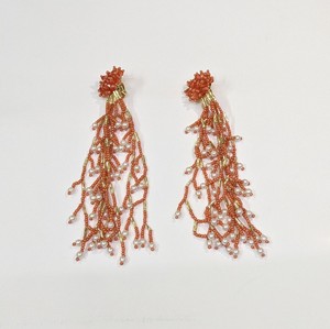 Gold Beads Heart design Boho geometric design Seed Bead Fringe <b>Earrings</b> Bohemian Style Fashion dangle <b>hook</b> <b>earrings</b> - Product Image 6