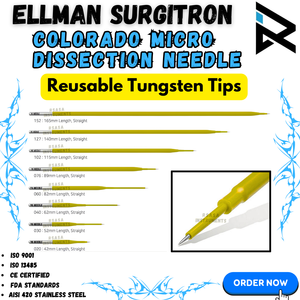 Lot de 8 aiguilles de micro-dissection jaunes Colorado de haute qualité, électrodes en tungstène à pointes droites et aiguisées avec tige de 2,4 mm - Product Image 2