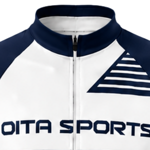 Maillot de Ciclismo Azul Marino y Blanco de Manga Corta con Cierre, Camiseta de Ciclismo Transpirable para Entrenamiento y Carreras - Product Image 5