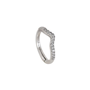 <b>Handmade</b> Diamond Curved Wedding Ring Elegant Wedding Band 925 Sterling <b>Silver</b> Ring <b>Jewellery</b> for Women and Girls Wear - Product Image 2