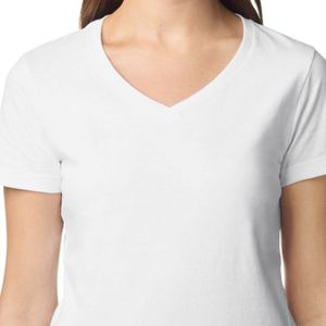 T-shirt décontracté à col en V pour femme, manches courtes, doux et confortable, idéal pour le quotidien, vêtements de mode, fabricant en gros - Product Image 3