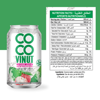 330Ml Kokoswater 100% Kokoswater Met Lychee Sap Groothandel Gratis Monster Private Label Oem Odm Halal Koosjer