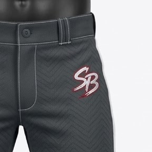 <b>Men's</b> Baseball Knicker <b>Pants</b> Grey With Red <b>White</b> Stripes Side Stripe Logo On Right Leg High Waist Button Fly Sporty Style - Product Image 6