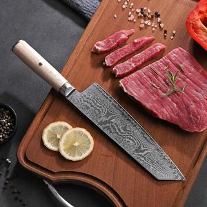 Cuchillo de Chef, herramienta de corte para cocina, hoja de metal afilada, mango de madera, cuchillo de preparación culinaria para carne, verduras, frutas, suministros de cocina - Product Image 4