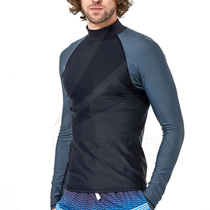 Custom <b>Men</b> Rash Guard Breathable Stretch Fabric <b>Swim</b> Shirt UV Protection Quick Dry Beach Sportswear - Product Image 5