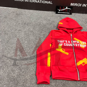 เสื้อฮู้ดดี้สตรีทแวร์ผู้ชายคุณภาพสูง ผ้าฝ้าย 100% เนื้อหนา พิมพ์ลาย "THAT'S a AWFUL LOT of COUGH SYRUP" - Product Image 3