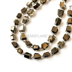 Piedras Preciosas de Pirita Dorada Facetadas, Cuentas Sueltas de Pirita en Forma de Pepitas, Cuentas de Cristal de 5x7-6x8MM para Fabricación de Joyería al por Mayor - Product Image 3