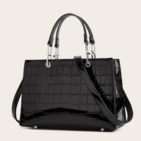 Sac à main en cuir à motif crocodile pour femme, grand sac à main pour ordinateur portable, fermeture à glissière, doublure en coton, deux poignées, poche portable