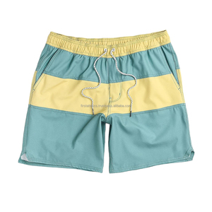 Pantalones cortos de cintura elástica personalizados OEM para hombre, bañadores informales con patrón sólido, ropa de playa al por mayor - Product Image 1