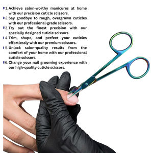 Tijeras para Cutículas de Acero Inoxidable de Grado Quirúrgico, Recubrimiento Multicolor, Precisión Profesional, Tijeras Rusas para Manicura - Product Image 2
