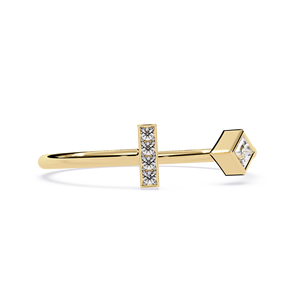 แหวนทองคำแท้ 14k ทรงคลาสสิคประดับเพชรทรงปรินเซสและทรงกลมด้านข้าง สำหรับผู้หญิง เหมาะสำหรับเป็นของขวัญ งานหมั้น วันครบรอบแต่งงาน - Product Image 3