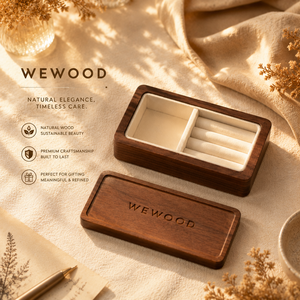 Boîte à bijoux en bois de noyer avec logo personnalisé, boîte cadeau de luxe avec insert en velours doux, fabricant OEM ODM - Product Image 1