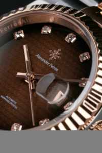 Montre mécanique à bouton poussoir avec fermoir caché en acier inoxydable Alexander Ferros 8192D/08 VERRE SAPPHIRE Étanche 50 m - Product Image 2