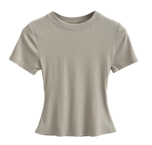 T-shirt pour femme en coton lourd de luxe, logo personnalisé, uni, décontracté, été, vêtements féminins de haute qualité, durables - Product Image 4