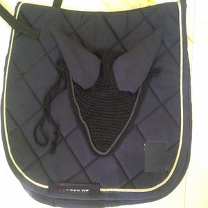 แผ่นอานม้าภาษาอังกฤษแบบเต็มตัวทำด้วยมือผ้าฝ้ายโพลีคอตตอนระบายอากาศได้หมวกฟลายสำหรับขี่ม้า - Product Image 3