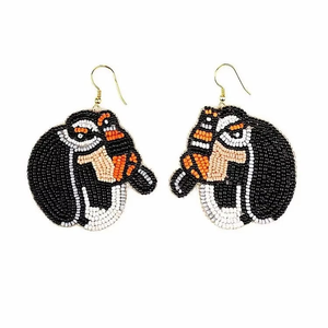 Boucles d'oreilles brodées de perles de rocaille, bijoux fantaisie, fabriquées à la main en Inde, multicolores, pour femmes et filles - Product Image 1