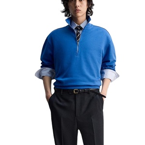 Premium Cotton Quarter Zip Sweatshirt <b>Men</b> Casual Half Zip <b>Pullover</b> Oversized Fashion Apparel USA Wholesale - Product Image 1