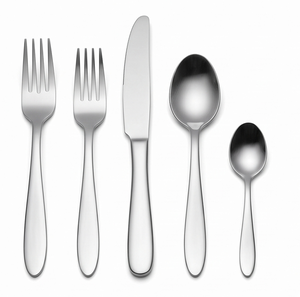 Ensemble de couverts minimalistes en acier inoxydable, finition miroir haute brillance, passe au lave-vaisselle, vaisselle de mariage, couverts, ustensiles de table - Product Image 1
