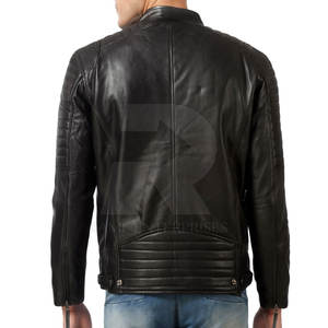 Veste en cuir pour homme, nouvelle mode, très vendue, coupe-vent, hiver, avec logo sur le devant, design personnalisable - Product Image 2