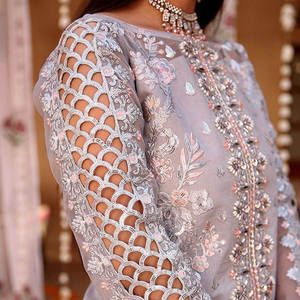 Ensemble trois pièces en mousseline de soie brodé pour femme, style pakistanais Salwar Kameez, robe de mariée de luxe, tenue de soirée formelle, collection 2026 - Product Image 3
