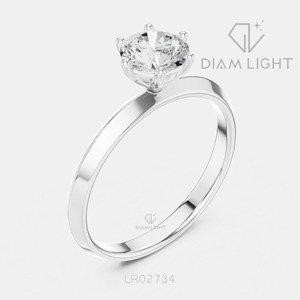 Bague de mariage ronde 0,80 carat, bijoux fins, certifiée IGI, or blanc 14 carats, diamant de laboratoire, bague de fiançailles et de mariage - Product Image 2