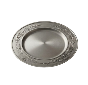 Assiettes de présentation argentées au design exquis pour restaurants, assiettes de dîner rondes en métal, vente en gros - Product Image 3