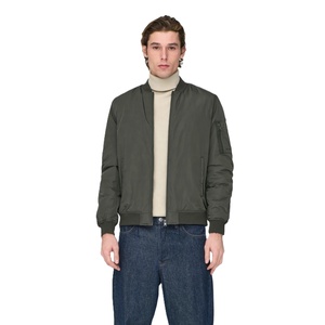 2026 Men's High Street Style <b>Waterproof</b> Eco-Friendly Winter Polyester Bomber <b>Jacket</b> with Zip Warm <b>Padded</b> Casual Use Collarless - Product Image 1