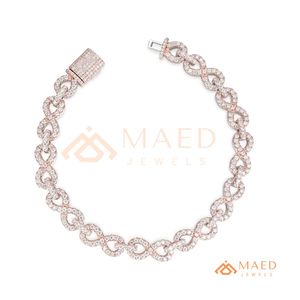 <b>Rose</b> Gold <b>Infinity</b> Link Bracelet Iced Out Luxury Fashion Chain Bracelet Elegant Jewelry for Women and Men - Product Image 6