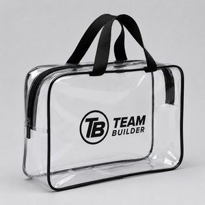 TEAM BUILDER Clear <b>Toiletry</b> <b>Travel</b> <b>Bag</b> Handles Transparent Waterproof Cosmetic Organizer Zipper 401-500ml Capacity Hanging - Product Image 3