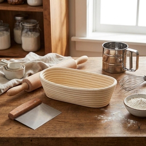 Rattan Banneton Linen Handmade Sourdough Proofing Basket with Natural Liner for Bakery Wholesale OEM Manufacturer Vietnam - Product Image 2