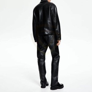 Custom Logo Leather Pants For Men Made In High Quality Leather Pants Hot Sale Custom Design Men Leather Pants - Product Image 4