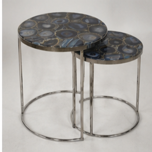 Modern Round <b>Marble</b> Top <b>Nesting</b> Side <b>Tables</b> with Metal Frame Living Room Furniture Decorative Accent <b>Table</b> - Product Image 4