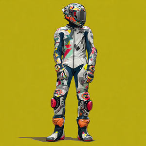 Traje de Motociclismo de Cuero de Invierno de Alta Calidad, Estampado, Talla Grande, para Hombres Corpulentos - Product Image 4
