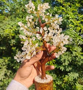 Soha Agate Natural Clear Quartz Gemstone <b>Tree</b> 300 Chips with Animal Love Fairy & Letters Design for Feng Shui & Healing Decor - Product Image 4