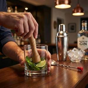 Muddler de bar con acabado brillante, muddler de bar con acabado natural, muddler de bar con diseño elegante, muddler de bar con diseño moderno - Product Image 5