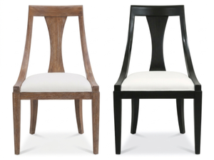 Modern Contemporary Wood Frame Upholstered <b>Dining</b> <b>Chair</b> with Curved Back Design in Natural and <b>Black</b> Finish Light - Product Image 2
